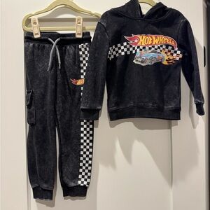 Hot Wheels Black Hoodie and Jogger Set 3t